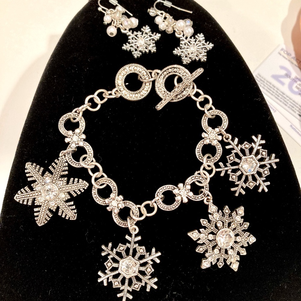 Snowflake Bracelet  &  Earring Set